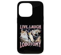 Live Laugh Lobotomy Funny Offensive Cat Meme Bootleg Graphic Case for iPhone 13 Pro