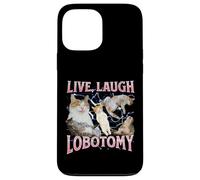 Live Laugh Lobotomy Funny Offensive Cat Meme Bootleg Graphic Case for iPhone 13 Pro Max