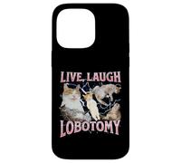 Live Laugh Lobotomy Funny Offensive Cat Meme Bootleg Graphic Case for iPhone 14 Pro Max