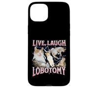 Live Laugh Lobotomy Funny Offensive Cat Meme Bootleg Graphic Case for iPhone 15 Plus