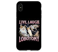 Live Laugh Lobotomy Funny Offensive Cat Meme Bootleg Graphic Case for iPhone XS Max