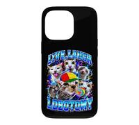 Live Laugh Lobotomy Meme Cats Ironic Bootleg Case for iPhone 13 Pro