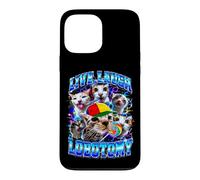 Live Laugh Lobotomy Meme Cats Ironic Bootleg Case for iPhone 13 Pro Max