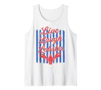 Live Laugh Lobster Retro Summer Funny Crawfish Lobster Tank Top