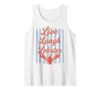 Live Laugh Lobster Retro Summer Funny Crawfish Lobster Tank Top