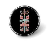 Live Laugh Longsword Round Enamel Brooch Pin Button Badges Decoration Hat Clothing Bag Accessories Gift Crafts