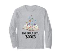 Live Laugh & Love Books Reading Butterfly Book Lover Bookish Long Sleeve T-Shirt