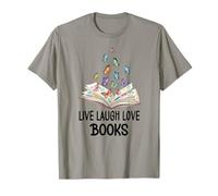 Live Laugh & Love Books Reading Butterfly Book Lover Bookish T-Shirt