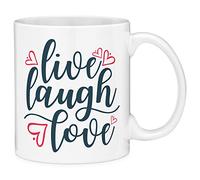 Live Laugh Love Hearts Quote Gift Coffee Mug (11oz)