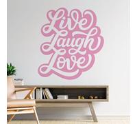 Live Laugh Love - Motivational Quote Decal Wall Sticker [Large] [Pink]