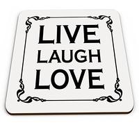 Live Laugh Love Novelty Glossy Mug Coaster
