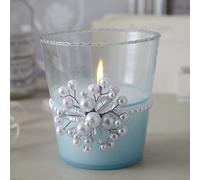 Live Laugh love Opulent Collection - Pearl Cluster Wax Filled Votive - Blue, Pink or White (Blue)