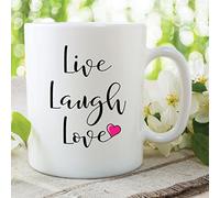 Live Laugh Love Quote Mug Heart Printed Ceramic Coffee Cups Kitchen WSDMUG550