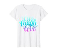Live Laugh Love Tee Shirts, Inspiration Cool Quotes Graphic Value Graphic T-Shirt, Women, White, XL