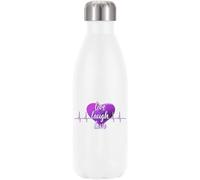 Live Laugh Love Violet Heart Beat Vacuum Insulated Thermal Water Bottle White