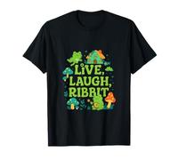 Live Laugh Ribbit Cottagecore Frog Aesthetic T-Shirt