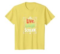 Live, Laugh, Scream: Spooky Halloween Humor T-Shirt, Kids, Lemon, 2 Years