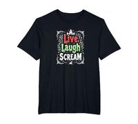 Live, Laugh, Scream: Spooky Halloween Humor T-Shirt, Men's Big and Tall, Black, 5X Tall