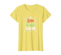 Live, Laugh, Scream: Spooky Halloween Humor T-Shirt, Women, Lemon, 3XL
