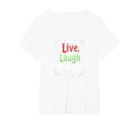Live, Laugh, Scream: Spooky Halloween Humor T-Shirt, Women's Plus, White, 1X
