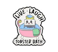 Live Laugh Toaster Bath Enamel Pin, Morbid Humor Pin Brooch, Funny Gift For Sarcastic Sassy Friend, Depressed But Funny Brooches, Internet Meme Lapel Badge, Dark Humor Accessories