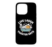 Live, Laugh, Toaster Bath - Fun Saying Novelty Skeleton Meme Case for iPhone 15 Pro Max