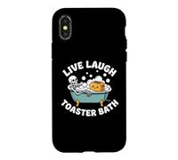 Live, Laugh, Toaster Bath - Fun Saying Novelty Skeleton Meme Case for iPhone X/XS