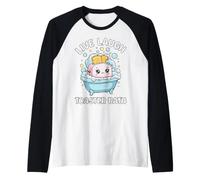 Live Laugh Toaster Bath Funny Meme Saying Funny Toaster Raglan Baseball Tee