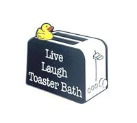Live Laugh Toaster Bath Funny Metal Enamel Pin Badge