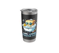 Live Laugh Toaster Bath Funny Toaster Relaxing in a Bath Stainless Steel Insulated Tumbler