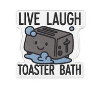 Live Laugh Toaster Bath Iron On Patches for Vest - Funny Morale Patch - Trucker Hat Patches for Backpacks, Vest, DIY Applique, Trucker Hats, Clothes, Size 3 Inches