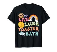 Live Laugh Toaster Bath Playful groovy Gamer Dad humor joke T-Shirt