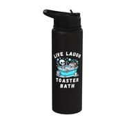 Live Laugh Toaster Bath, Sarcastic Unhinged Meme Saying Stainless Steel Insulated Water Bottle