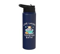 Live Laugh Toaster Bath, Sarcastic Unhinged Meme Saying Stainless Steel Insulated Water Bottle