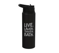 Live Laugh Toaster Bath Sign Live Laugh Toaster Bath Quotes Stainless Steel Insulated Water Bottle