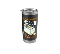 Live Laugh Toaster Bath Skeleton in The Bathtub Rubber Duck Stainless Steel Insulated Tumbler