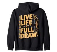Live Life At Full Draw Bow Hunting Archery Zip Hoodie