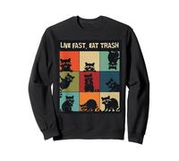 Live Life Fast Eat Trash Funny Cute Raccoon Lover Humor Sweatshirt
