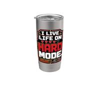 Live Life On Hard Mode Gamer Difficulty Funny Stainless Steel Insulated Tumbler