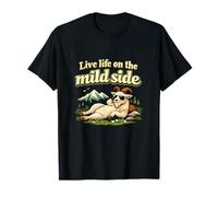 Live Life on The Mild Side Mountain Goat Pun T-Shirt