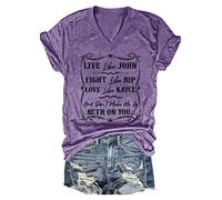 Live Like Beth Dont Make Me Go Country Tees Womens Top, Purple, L