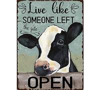Live Like Someone Left The Gate Open Aluminum Sign For Home Coffee Wall Decor Funny Vintage Metal Sign Poster 8X12 Inches