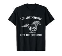 Live Like Someone Left The Gate Open Inspirational Quote Value Graphic T-Shirt, Men, Black, L