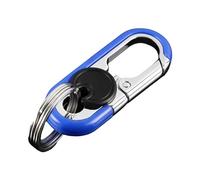 Live Lock Buckle Keychain Key Fob Car Chain Clip with Rings Rotatable Anti-lost Heavy Duty Pants Waist Hoop Holder Blue