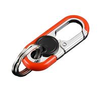 Live Lock Buckle Keychain Key Fob Car Chain Clip with Rings Rotatable Anti-lost Heavy Duty Pants Waist Hoop Holder Orange