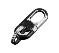 Live Lock Buckle Keychain Key Fob Car Chain Clip with Rings Rotatable Anti-lost Heavy Duty Pants Waist Hoop Holder Black