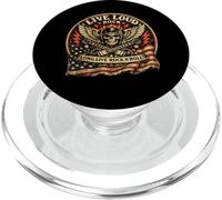 Live Loud Patriotic Biker Skull Guitar Vintage Rock Music PopSockets PopGrip for MagSafe