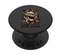 Live Loud Rock and Roll Guitar Vintage ROCK Music PopSockets Adhesive PopGrip