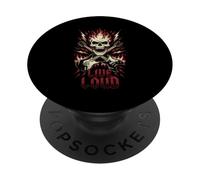 Live Loud Rock and Roll Guitar Vintage ROCK Music PopSockets Adhesive PopGrip