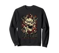 Live Loud Rock and Roll Guitar Vintage ROCK Music Sweatshirt
